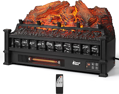 #ad Eternal Flame Infrared Electric Fireplace Logs 23quot; Infrared Quartz Remote Cont $135.56