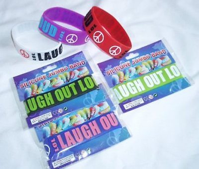 #ad 1 pc Laugh Out Loud Jumbo Silicone Wrist Band Bracelet 🎂 Great Birthday Gift $6.99