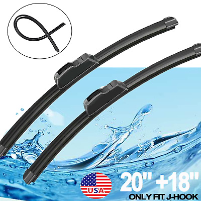 #ad 20quot;amp;18quot; silicone Premium Windshield Wiper Blades High Quality J Hook Hybrid US $7.98