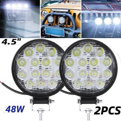 #ad #ad 2 x LED Light Bar Pods Roof Work Lights Driving Spot Flood Beam Tractor Off Road $11.39