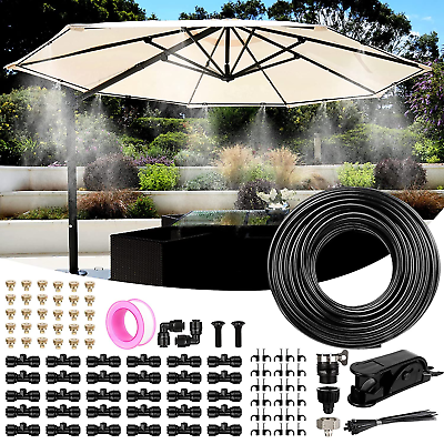 #ad Misters for outside Patio Outdoor Cooling 82FT 25M 30 Mist Nozzles 3 4quot; $42.26