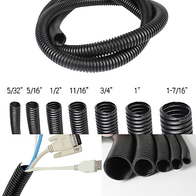 #ad Split Wire Loom Conduit Flex Tubing Automotive Wire Protector Harness Wrap Lot $18.04