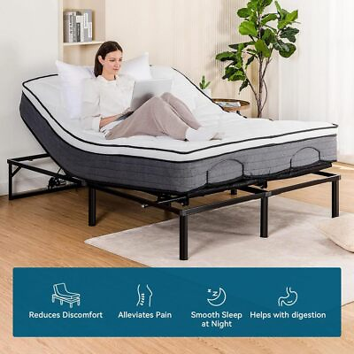 #ad New Electric Bed Frame Adjustable Bed Base Remote for Head Leg amp; Foot Incline $209.99