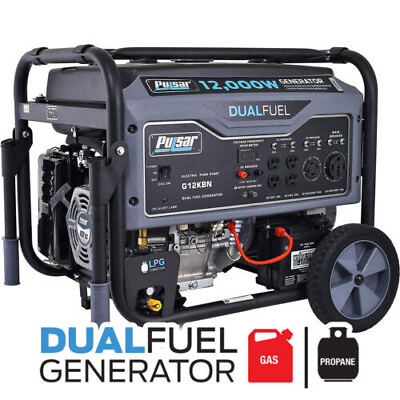 #ad Pulsar 12000 Watt Portable Dual Fuel Propane Gas Generator Electric Start G12KBN $802.99