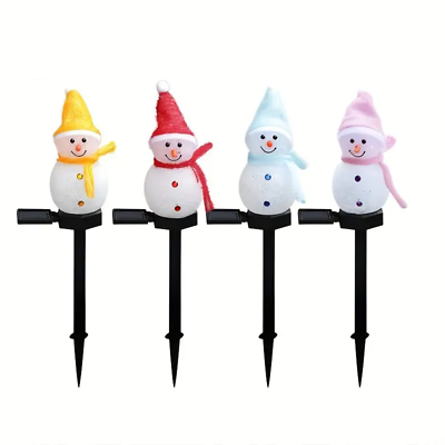 #ad NNETM Radiant Solar Snowman Quartet: Festive Ground Plug in Lights AU $174.99
