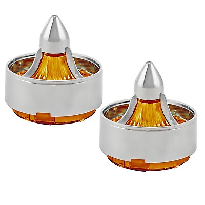 #ad 2X Turn Signal Turbine Replacement Amber Lens Snap On repl. OEM#68973 00 Harley $34.99