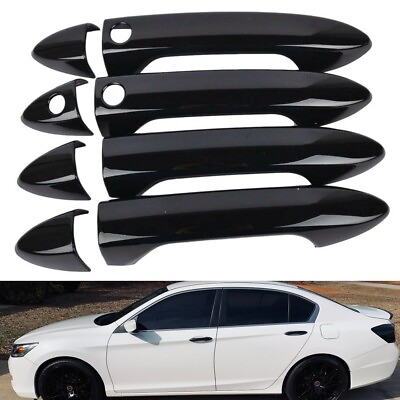 #ad #ad For 2013 2017 Honda Accord GLOSS BLACK Door Handle Covers WITH Front Smartkey $21.99