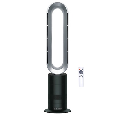#ad Starke Electric Tower Heater Bladeless Hot Cool Fan Remote Nickel Black Pedestal AU $319.00