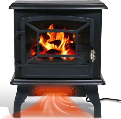 #ad 20quot; Electric Fireplace HeaterThermostatRealistic Flame1500W PortableCSA Cert $166.21