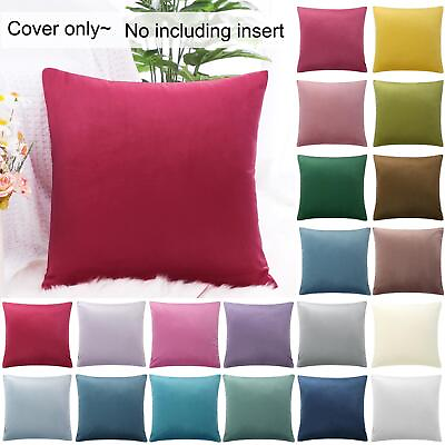 #ad 18x18quot; Soft Microfiber Velvet Solid Color Throw Pillow Cover Sofa Cushion Case $11.08