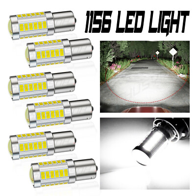 #ad White 1156 7506 LED Reverse Backup Light Bulbs 6000K Canbus Error Free $16.03