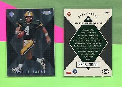#ad BRETT FAVRE GREEN BAY PACKERS 1998 COLLECTORS EDGE MASTERS SILVER CARD 2605 3000 $2.99