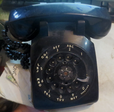 #ad Vintage 1955 Bell System Western Electric C D 500 Black Rotary Telephone G3 $29.99