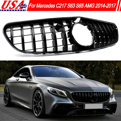 #ad Fit For Mercedes Benz C217 S63 S65 AMG 2014 2017 GT R Front Bumper Grille Grill $322.04