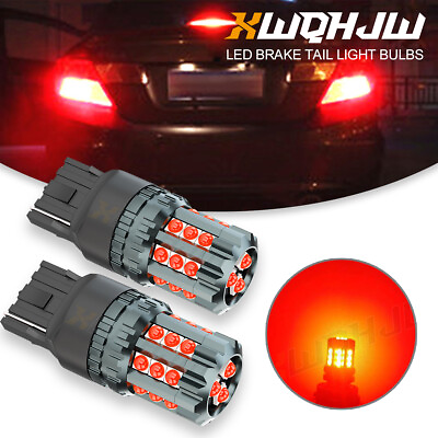 #ad XWQHJW 7443 7444 Red LED Bulb Brake Tail Stop Parking Light 7440 T20 Bright Lamp $14.99