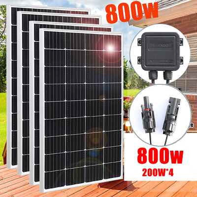 #ad 800W Watt 12V Monocrystalline Solar Panel Home RV Car Battery Power Off Grid PV $439.99