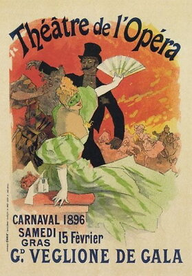 #ad 84645 Vintage 1896 French de LOpera Advertisement Decor Wall Print Poster $45.95