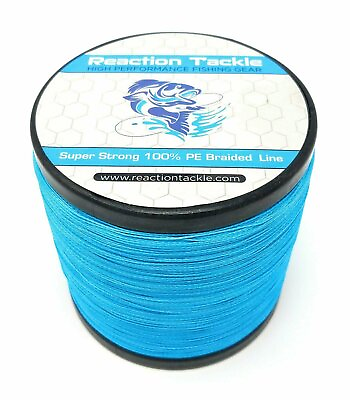 #ad Reaction Tackle High Braided Fishing Line Braid Sea Blue 4 and 8 Strand $9.99