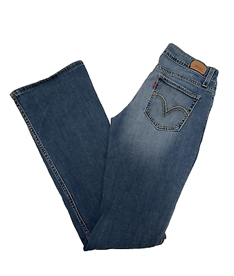 #ad Levi#x27;s Womens 518 Superlow Bootcut Denim Jeans Pants Blue Size 5 Long $17.99