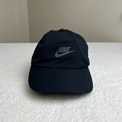 #ad Nike Heritage 86 Hat Cap Snap Back Adjustable Black Dri Fit Storm Fit Swoosh $18.85