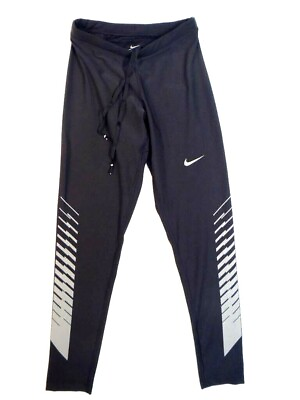 #ad Nike Dri Fit Black Reflective Long Running Tights Men#x27;s NWT $99.99