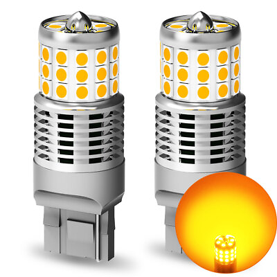 #ad 2X W21W 7440 Amber LED Turn Signal Light Bulbs Super Bright 2400LM CANbus Hot $18.99