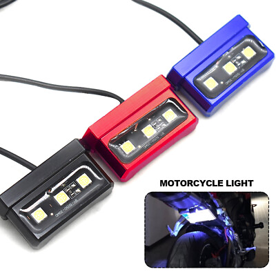 #ad 1Pc 3 LED DC 12V Motorcycle License Plate Lights Decorative Lamp Universal $8.51