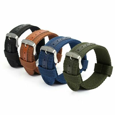 #ad 18mm 20mm 22mm 24mm Military Canvas Nylon Watch Band Strap Bracelet $6.99