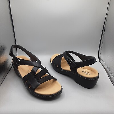 #ad Clarks Merliah Bonita Sandals Women#x27;s 7M Black Strappy Slingback A30 $39.99