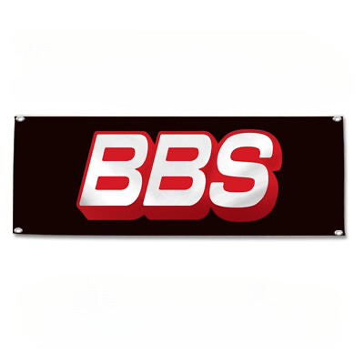 #ad BBS black Garage Wall Car Truck Racing Show Auto Banner Sign long Flag $31.89