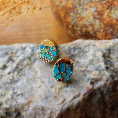 #ad Genuine Turquoise Women Fashion Healing Reiki Dainty Stud Earrings Jewelry Gifts $15.00