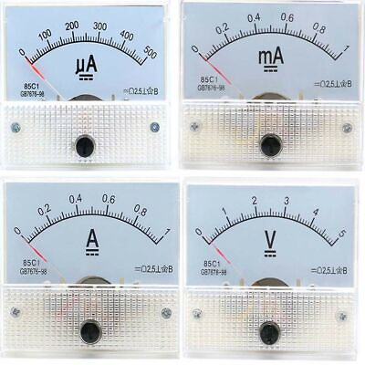 #ad 50uA to 30A DC Ammeter 5V to 300V DC Voltmeter 85C1 Analog Panel Meter 65*56mm $75.07