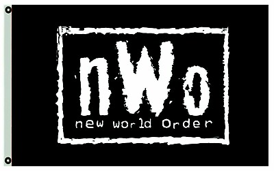#ad NWO New World Order Wrestling Flag 3x5 Black Garage Banner Man Cave Dorm WCW WWE $12.97
