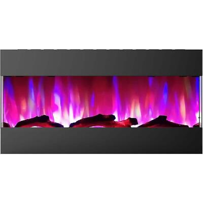 #ad Hanover Wall Mounted Electric Fireplaces 7quot;X21.800quot;X42quot; Electric Fireplace Black $385.73