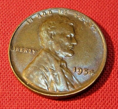 #ad 1954 P Lincoln Wheat Cent Circulated G Good to VF Very Fine 95% Copper $2.28