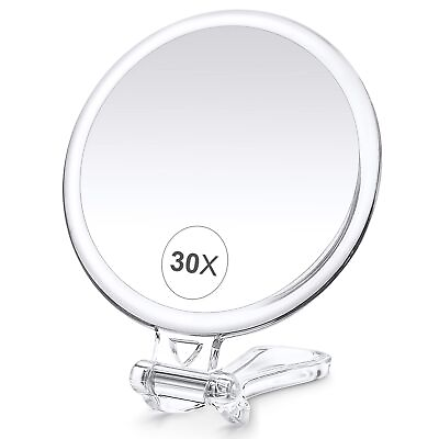 #ad 30X Magnifying Mirror for Travel with Handle Double Sided $14.19