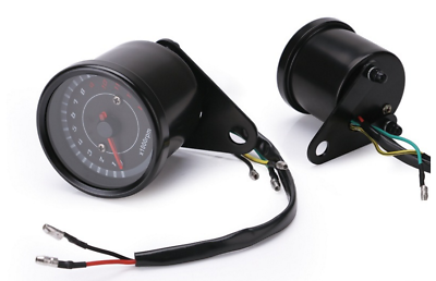 #ad Tacho Backlight Motorcycle 12V Tachometer Gauge With Blue LED Light Speedometer $15.78