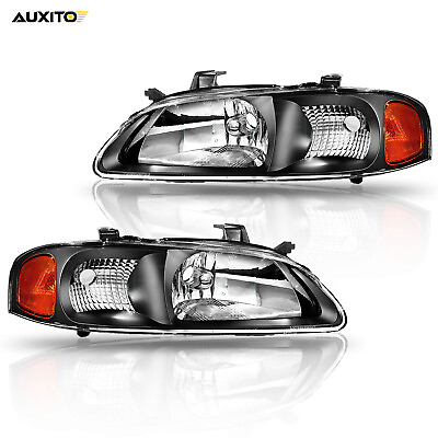 #ad Headlamps FOR Nissan Sentra 2000 2003 Black Light Front Headlights Pair Replace $59.79