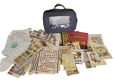 #ad HUGE LOT Scrapbooking Craft Paper Stickers amp; Embellishments w Storage Bag $29.99