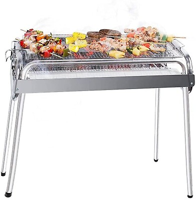#ad Charcoal Grill Barbecue Charcoal Grill Outdoor Stainless Steel Smoker BBQ g... $98.09