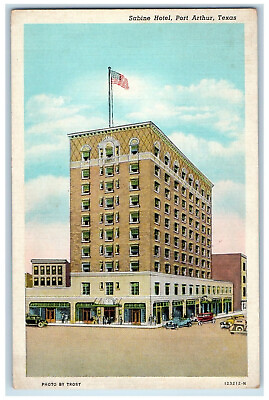 #ad 1942 View of Sabine Hotel Port Arthur Texas TX Vintage Posted Postcard $9.72