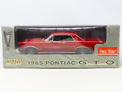 #ad 1:18 Scale Sun Star #1801 Die Cast Model Car 1965 Pontiac GTO Red $69.95