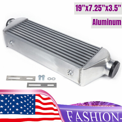 #ad 3 Inch Inlet Outlet Aluminum Polished Turbo Intercooler Front Mounted Universal $78.02