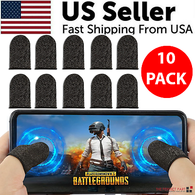 #ad 10 Pcs Screen PUBG Gaming Finger Sleeve Game Controller Mobile Sweatproof Gloves $5.69
