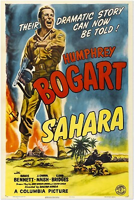 #ad Sahara Vintage Movie Poster Humphrey Bogart WW2 $14.99