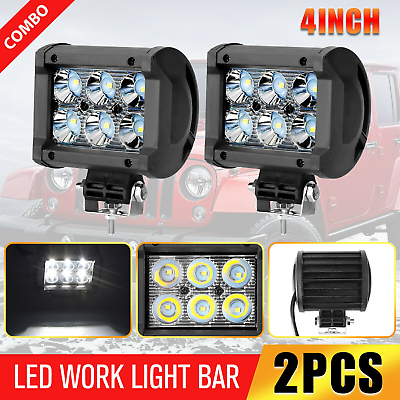 #ad 2x 4quot; 200W LED Work Light Bar 4WD Offroad SPOT Pods Fog ATV SUV UTV Driving Lamp $11.39