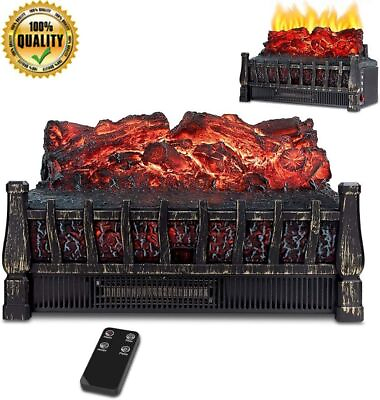 #ad #ad Electric Fireplace Log Set Heater W Realistic Flame Effect amp; Ember Bed 8H Timer $118.77