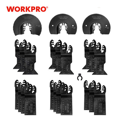 #ad WORKPRO 23 Piece Metal Wood Oscillating Saw Blades Set Alloy Steel Quick Release $32.99