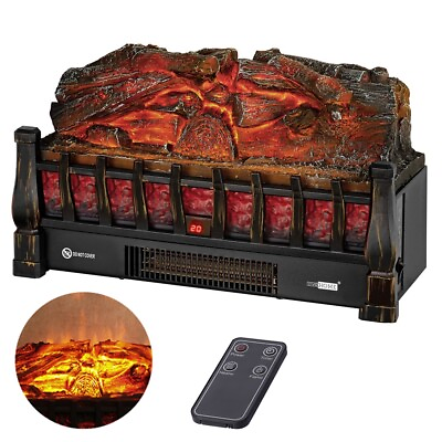 #ad 1500W 20quot; Electric Fireplace Logs Heater Realistic Flame Hearth Insert Wood Fire $84.99
