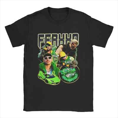 #ad Feid Ferxxo Green T Shirts Men#x27;s Pure Cotton Awesome T Shirts Crewneck Tee $27.95